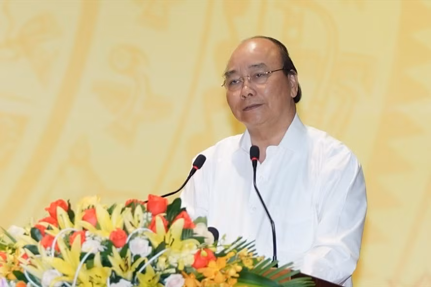 Thủ tướng Chính phủ Nguyễn Xuân Phúc có buổi làm việc với các tỉnh thành phố vùng kinh tế trọng điểm miền Trung và Tây Nguyên. Ảnh: Phan Thanh