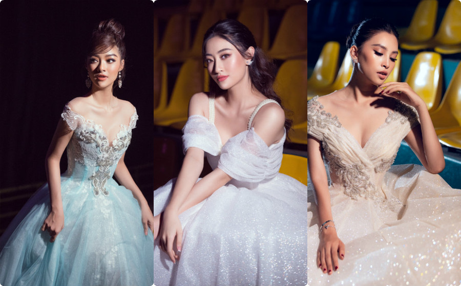 Lương Thùy Linh, Trần Tiểu Vy, Kiều Loan xinh đẹp như công chúa bước ra từ cổ tích.