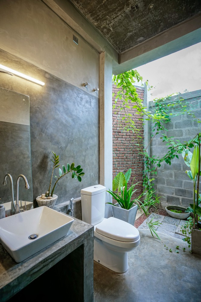 Trang trí phòng tắm mở, chan hòa với tự nhiên.