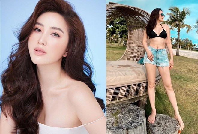 Bảo Thy tự tin diện bikini kết hợp cùng quần jeans ngắn khoe body săn chắc ẢNH: FBNV