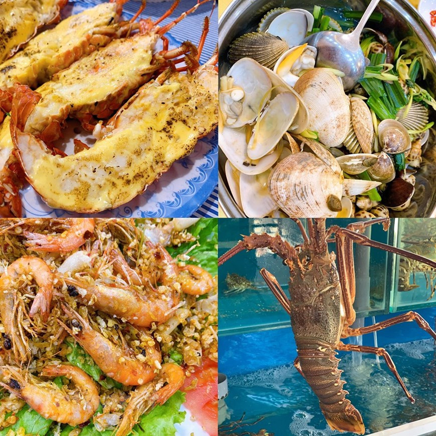 Các loại ốc, tôm hùm và đặc biệt tôm đất ở Bình Định thực sự là món không thể bỏ qua bởi vị tôm ngọt thơm, vỏ giòn mỏng tang. (Ảnh: Xuân Mai/Vietnam+) Các loại ốc, tôm hùm và đặc biệt tôm đất ở Bình Định thực sự là món không thể bỏ qua bởi vị tôm ngọt thơm, vỏ giòn mỏng tang. (Ảnh: Xuân Mai/Vietnam+)