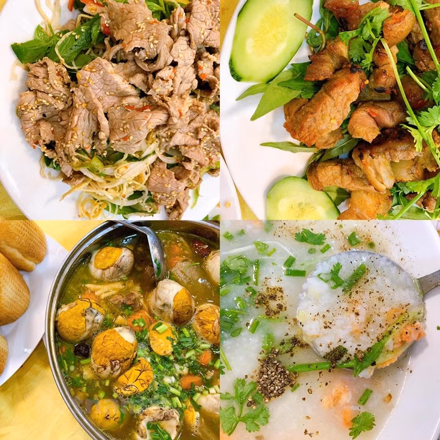 Có rất nhiều đặc sản mà khi đặt chân tới đây bạn nên thưởng thức như bánh canh chả cá, bánh hỏi cháo lòng, nem nướng, nem cuốn, bánh mì lagu, bánh canh, bánh khọt tôm mực, bê nướng mắm nhĩ, đuôi bò tiềm trứng vịt lộn... (Ảnh: Xuân Mai/Vietnam+)