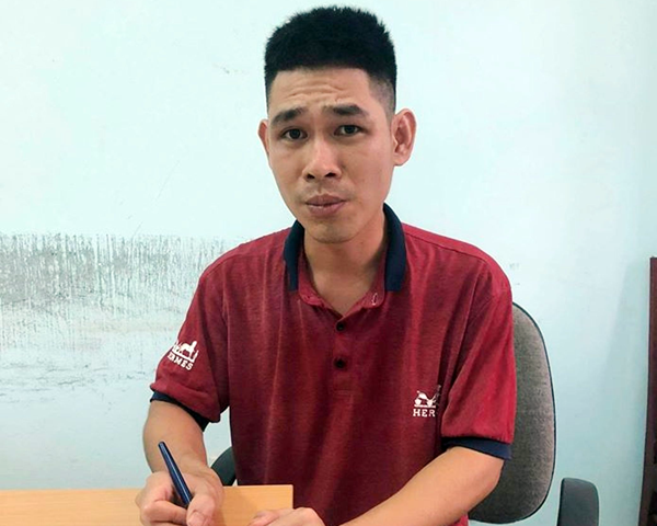 Đối tượng Sơn tại cơ quan Công an