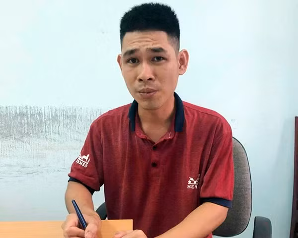 Đối tượng Sơn tại cơ quan Công an