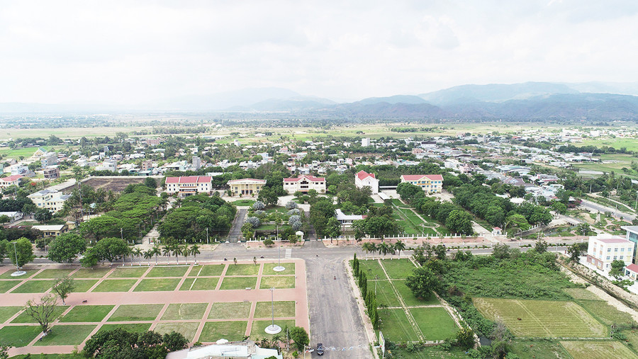 Trung tâm thị xã Ayun Pa nhìn từ trên cao. Ảnh: Thất sơn