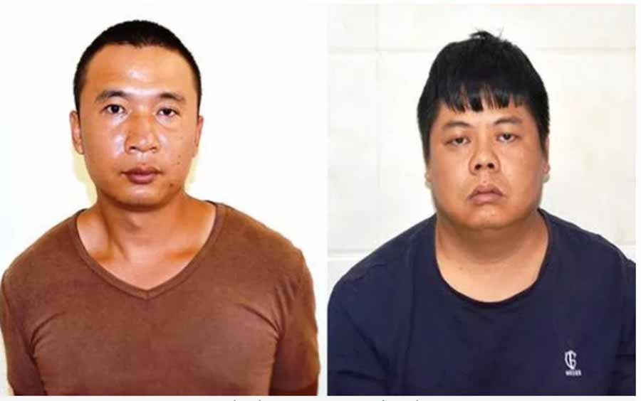 2 trong số 3 đối tượng người Trung Quốc bị bắt giữ.  2 trong số 3 đối tượng người Trung Quốc bị bắt giữ.