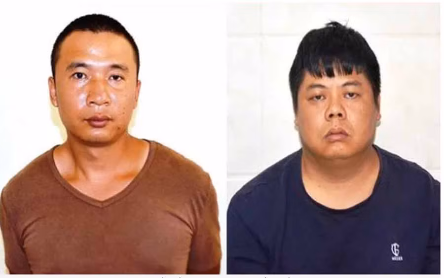  2 trong số 3 đối tượng người Trung Quốc bị bắt giữ.