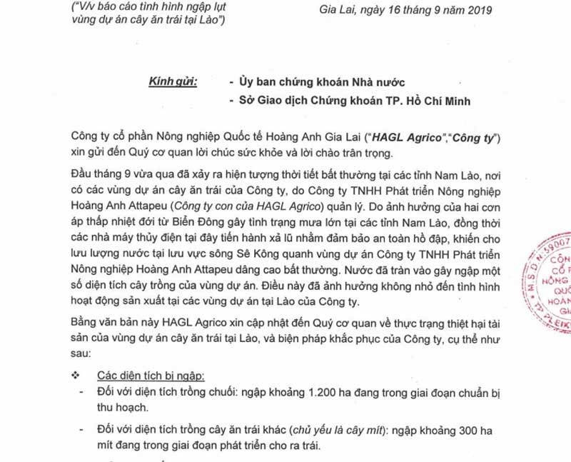 HAG công bố thông tin ngập lụt ảnh hưởng tới cây trồng tại Lào.