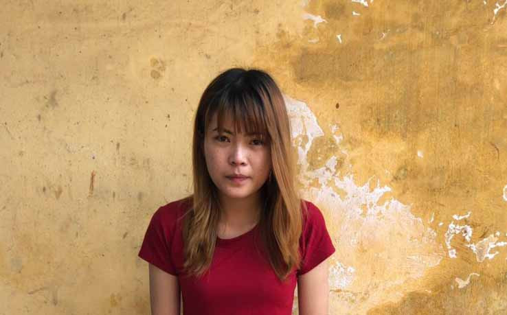 Đối tượng Dung tại cơ quan Công an. Ảnh: Văn Ngọc 