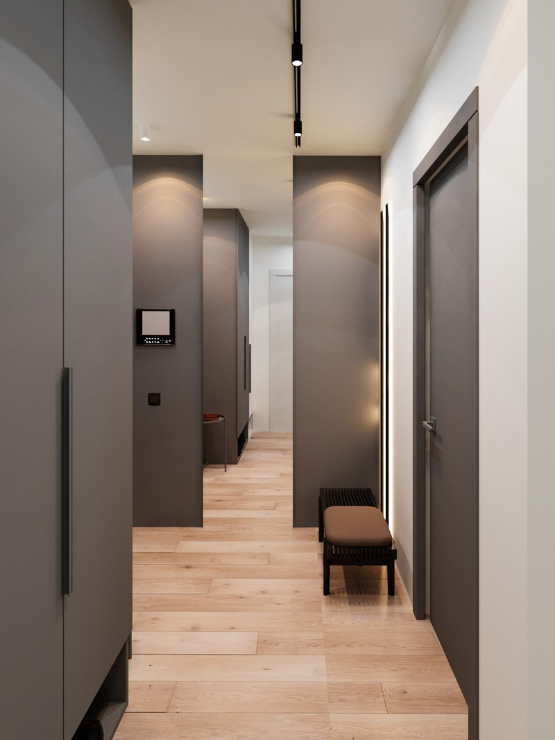 Một chiếc ghế băng dài làm chỗ mang giày dép, đặt gọn gàng ở hành lang. Một chiếc ghế băng dài làm chỗ mang giày dép, đặt gọn gàng ở hành lang.