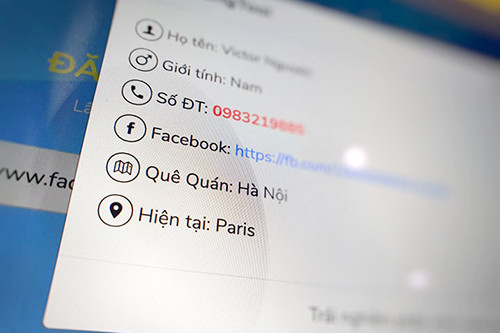  Thông tin chi tiết của một người dùng Facebook, được tìm kiếm bằng một trong những công cụ quảng cáo rầm rộ trên Google.