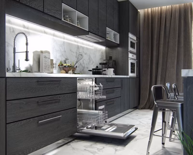 Tủ bếp bố trí ngăn nắp, cùng cách thiết kế thông minh giúp nhà bếp trở thành nơi giữ lửa.