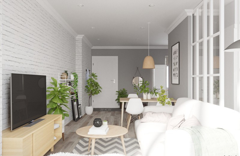 Việc trang trí và chọn đồ nội thất màu trắng giúp căn hộ dù nhỏ nhưng trông thoáng đãng, rộng rãi và dễ chịu hơn nhiều. Việc trang trí và chọn đồ nội thất màu trắng giúp căn hộ dù nhỏ nhưng trông thoáng đãng, rộng rãi và dễ chịu hơn nhiều.