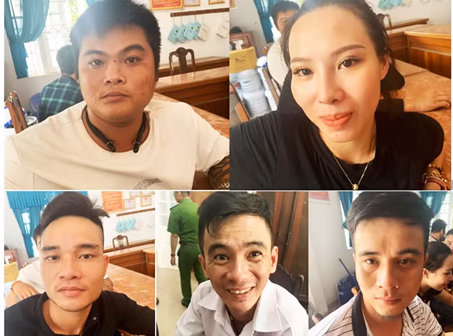 Công an đang tạm giữ những người liên quan. Ảnh: Nam Hà.