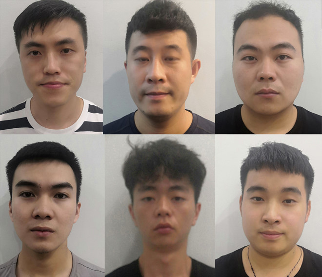  Những người Trung Quốc trong đường dây cho vay nặng lãi. Ảnh: Công an cung cấp.