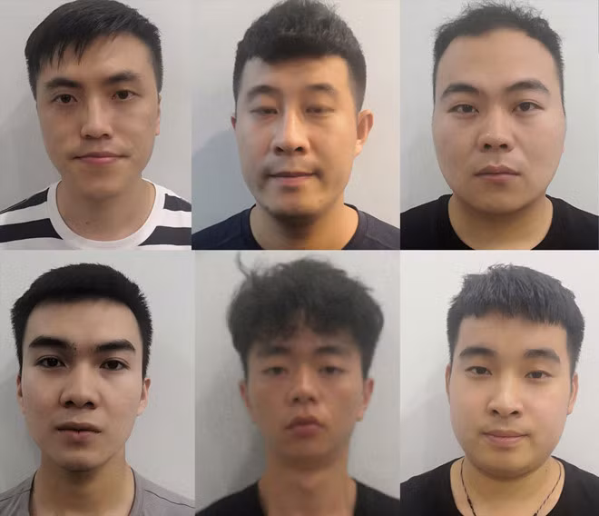  Những người Trung Quốc trong đường dây cho vay nặng lãi. Ảnh: Công an cung cấp.