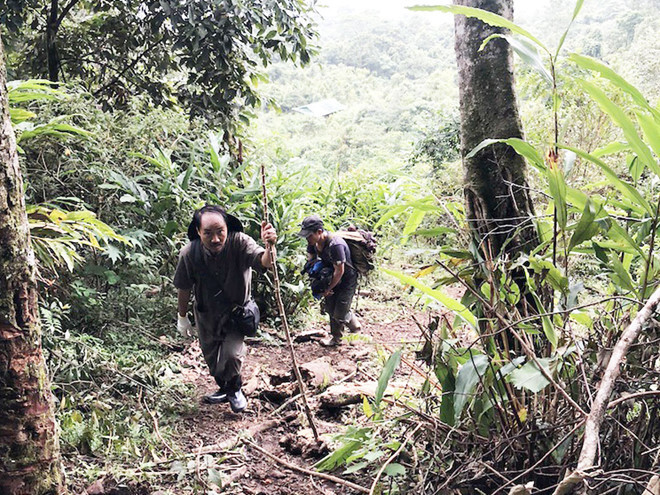 Các tay chơi không ngại gian khổ lên núi Ngọc Linh để tìm hiểu - Ảnh HQSNL