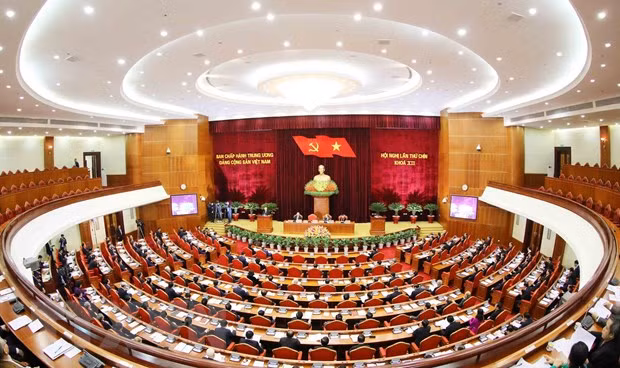  Toàn cảnh Hội nghị Ban Chấp hành Trung ương lần thứ chín, Khóa XII. (Ảnh: TTXVN)