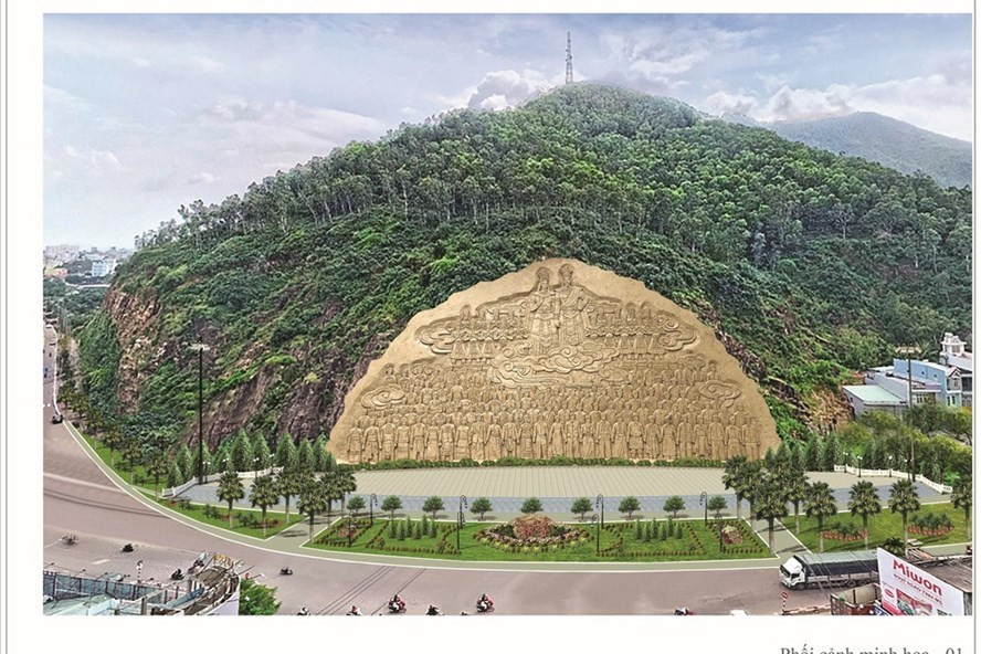 Phối cảnh “Lạc Long Quân - Âu Cơ và cội nguồn sức mạnh đại đoàn kết dân tộc”. Ảnh: Sở VH-TT Bình Định