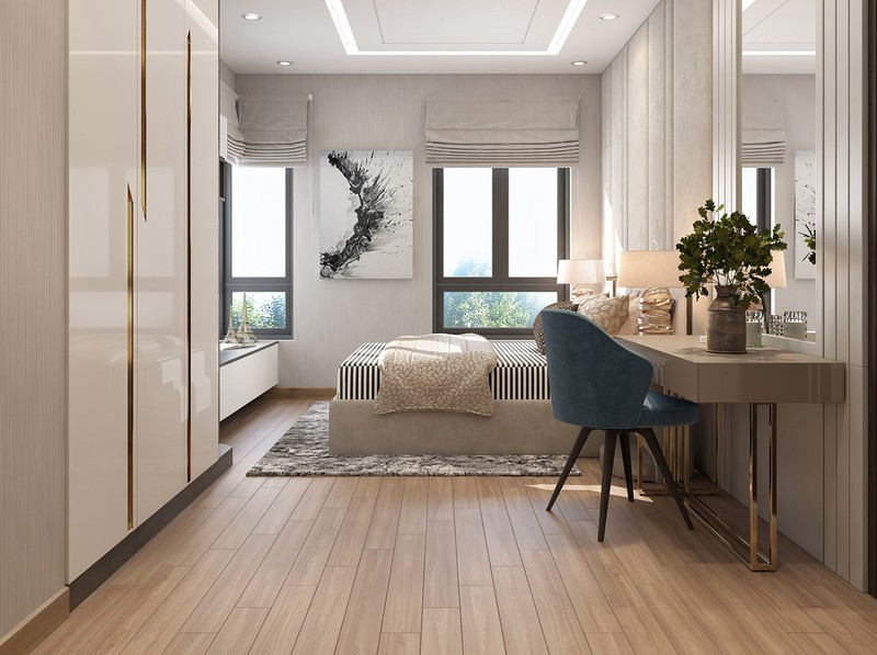 Sàn gỗ mang lại cảm giác ấm cúng cho căn phòng.  Sàn gỗ mang lại cảm giác ấm cúng cho căn phòng.