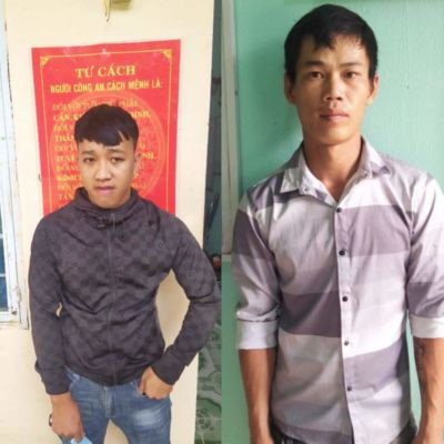 Hai đối tượng tại cơ quan công an. Ảnh: CACC