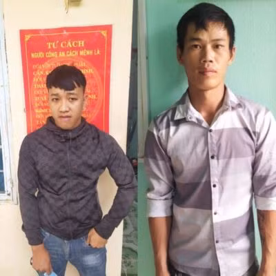 Hai đối tượng tại cơ quan công an. Ảnh: CACC