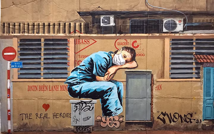 Một tác phẩm của họa sĩ Nguyễn Việt Cường (Ảnh: Tác giả cung cấp).