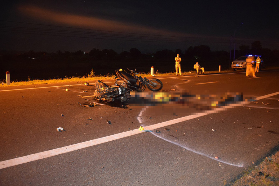 Hiện trường vụ tai nạn. Ảnh Công an thị xã Ayun Pa