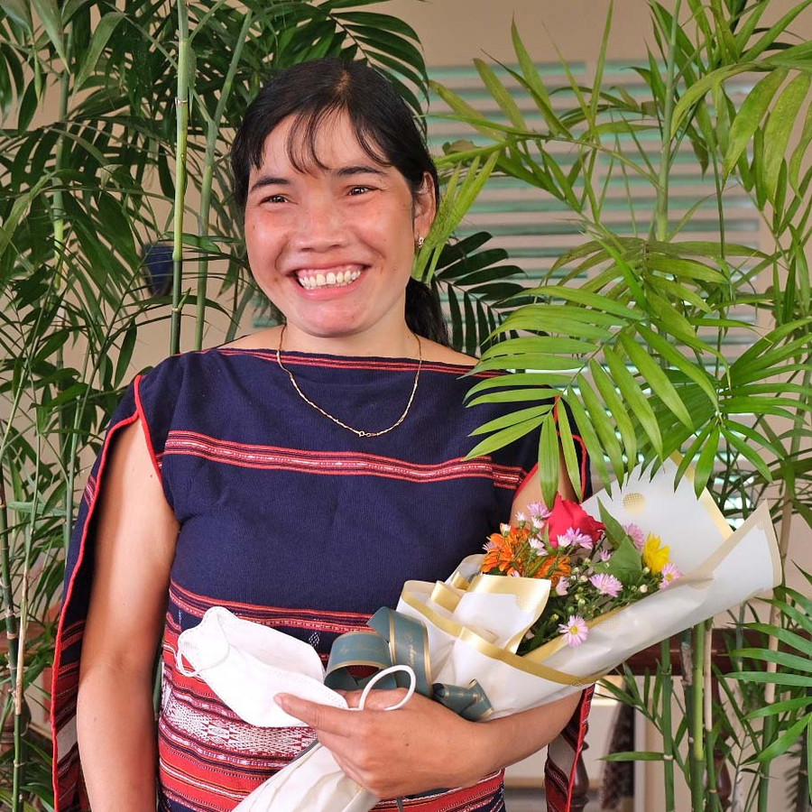 Chị Đinh Thị Phơ-Chủ tịch Hội LHPN xã Đak Kơ Ning. Ảnh: Hoàng Ngọc