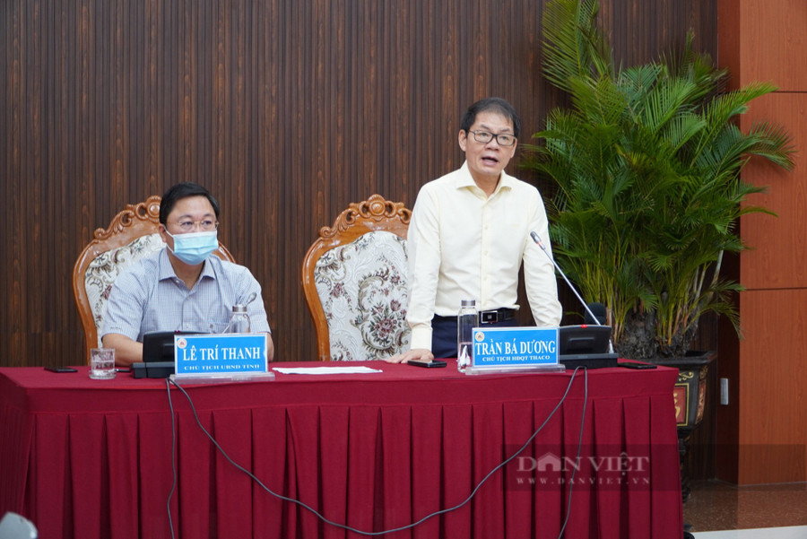 Tỷ phú Trần Bá Dương phát biểu tại buổi họp trực tuyến về phát triển công nghiệp phụ trợ ngành cơ khí với các doanh nghiệp các tỉnh phía Nam và TP.HCM (Ảnh: Trương Hồng)