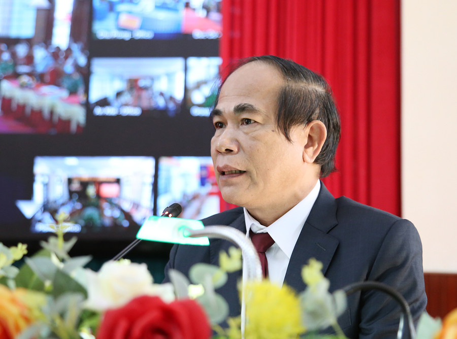 Chủ tịch UBND tỉnh Võ Ngọc Thành phát biểu tại buổi lễ. Ảnh: Lê Anh Chủ tịch UBND tỉnh Võ Ngọc Thành phát biểu tại buổi lễ. Ảnh: Lê Anh