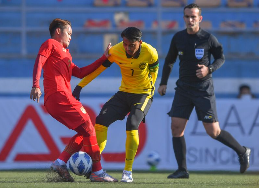 U.23 Thái Lan tỏ ra bế tắc trước Malaysia. Ảnh: AFC