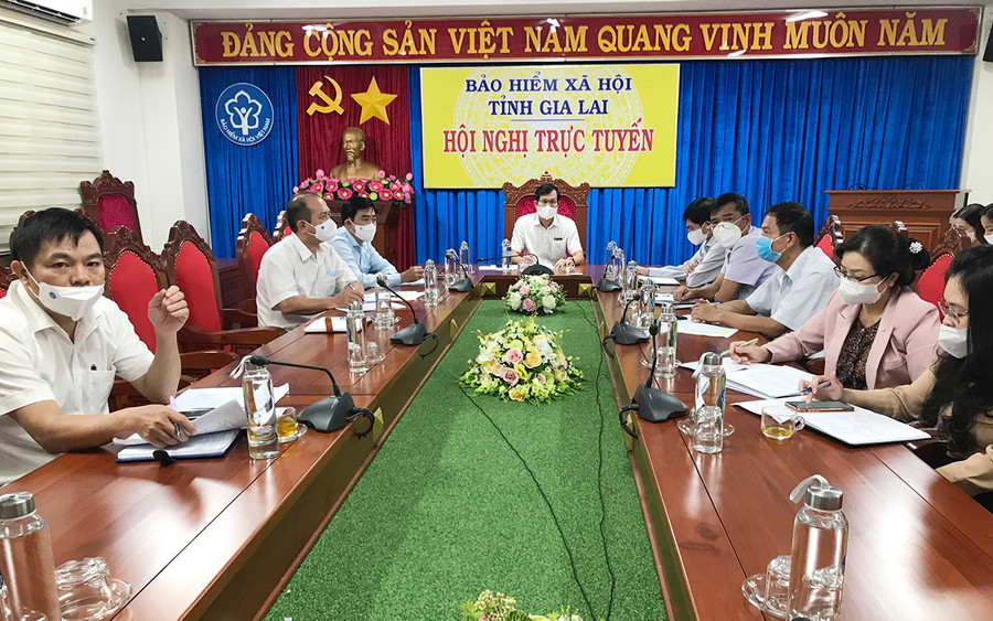  Quang cảnh hội nghị trực tuyến tại điểm cầu Gia Lai. Ảnh: Như Nguyện