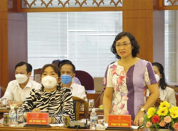 Bà Phan Thị Thắng, Phó Chủ tịch Thường trực Ủy ban Nhân dân Thành phố Hồ Chí Minh phát biểu trong hội nghị 'Liên kết du lịch giữa Thành phố Hồ Chí Minh và Khánh Hòa trong điều kiện an toàn, thích ứng với dịch COVID-19.' Ảnh: Phan Sáu/TTXVN