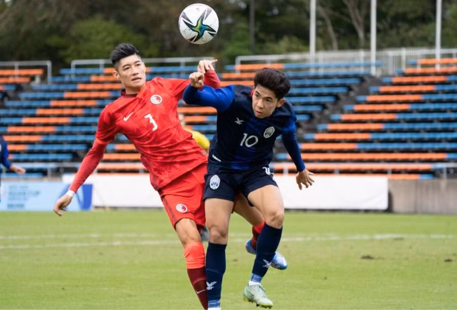 Trận U.23 Campuchia thắng Hongkong. Ảnh: AFC