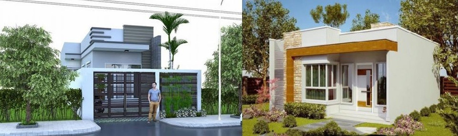 Kiến trúc nhà cấp 4 mái bằng thường được thi công đơn giản. Đồ họa: M.H