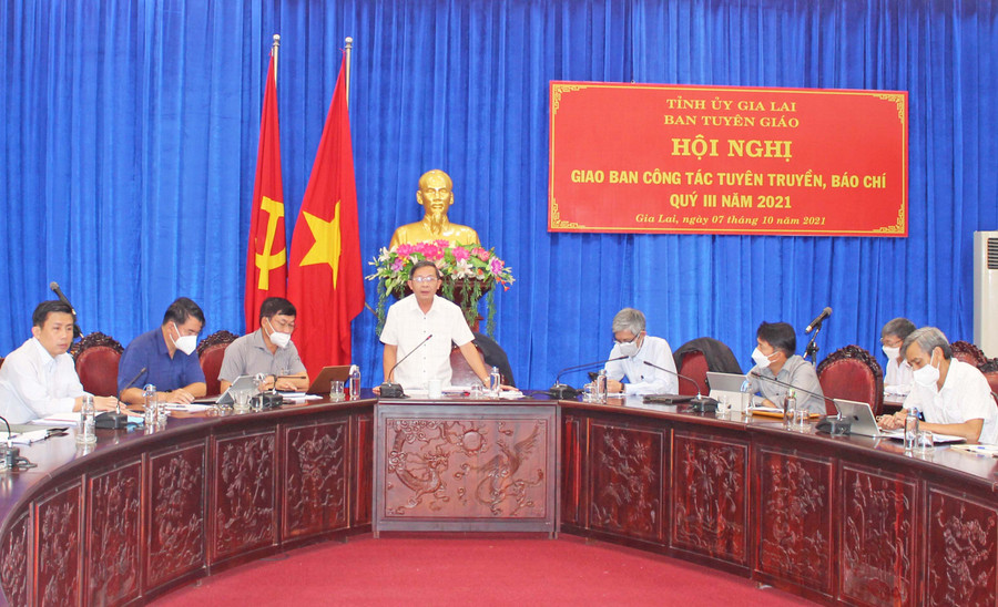 Quang cảnh hội nghị giao ban công tác tuyên truyền, báo chí quý III-2021. Ảnh: Phan Lài
