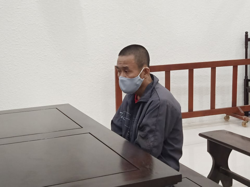 Bị cáo Hoàng tại phiên toà. Bị cáo Hoàng tại phiên toà.