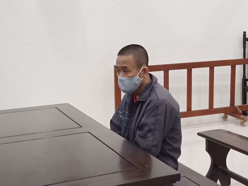 Bị cáo Hoàng tại phiên toà.