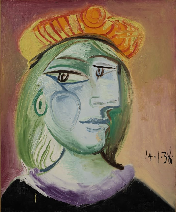  Bức chân dung “Femme au béret rouge-orange” của Pablo Picasso được bán với giá hơn 40 triệu USD. Ảnh: Sotheby's/MGM Resorts