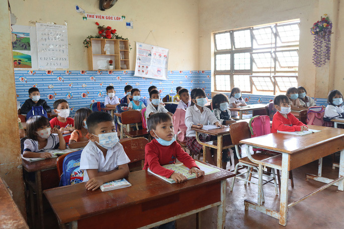 Một tiết học của trường tiểu học trên vùng biên giới tỉnh Gia Lai