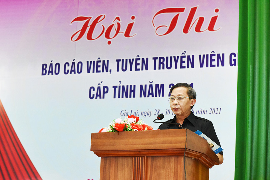 Trưởng ban Tuyên giáo Huỳnh Thế Mạnh phát biểu tại lễ bế mạc - Ảnh Đức Thụy.jpg