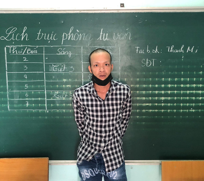 1 Đối tượng Thạnh tại cơ quan công an. Ảnh: Công an cung cấp