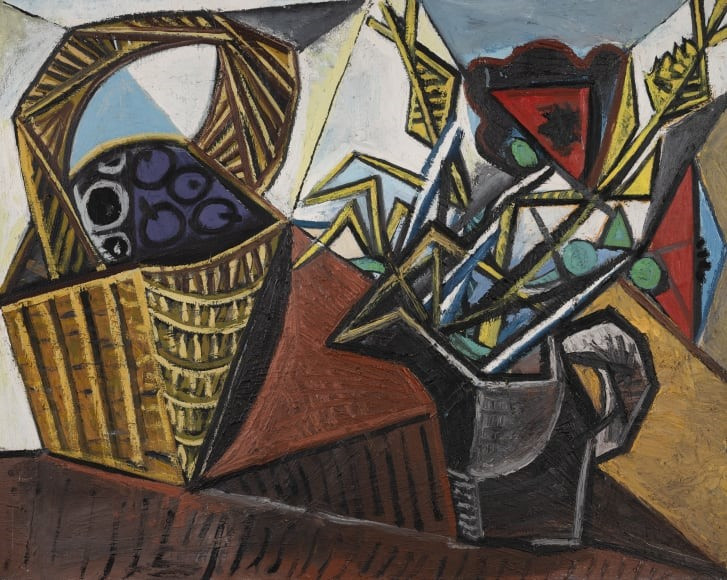 Tranh tĩnh vật “Nature morte au panier de fruits et aux fleurs“ được bán với giá 16,6 triệu USD. Ảnh: Sotheby's/MGM Resorts