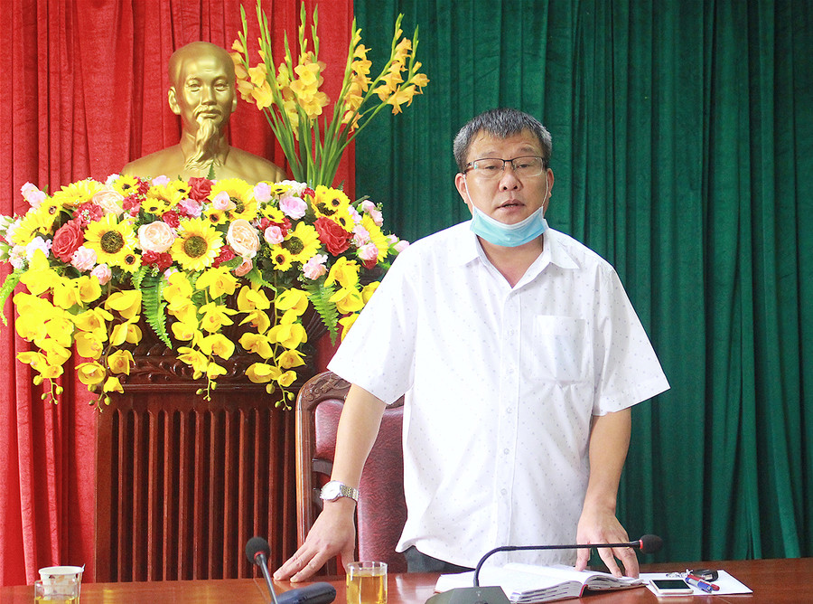 Ông Thái Thanh Bình-Ủy viên Ban Thường vụ Tỉnh ủy, Chủ nhiệm Ủy ban Kiểm tra Tỉnh ủy, Trưởng ban Pháp chế HĐND tỉnh kết luận buổi làm việc. Ảnh: Mộc Trà