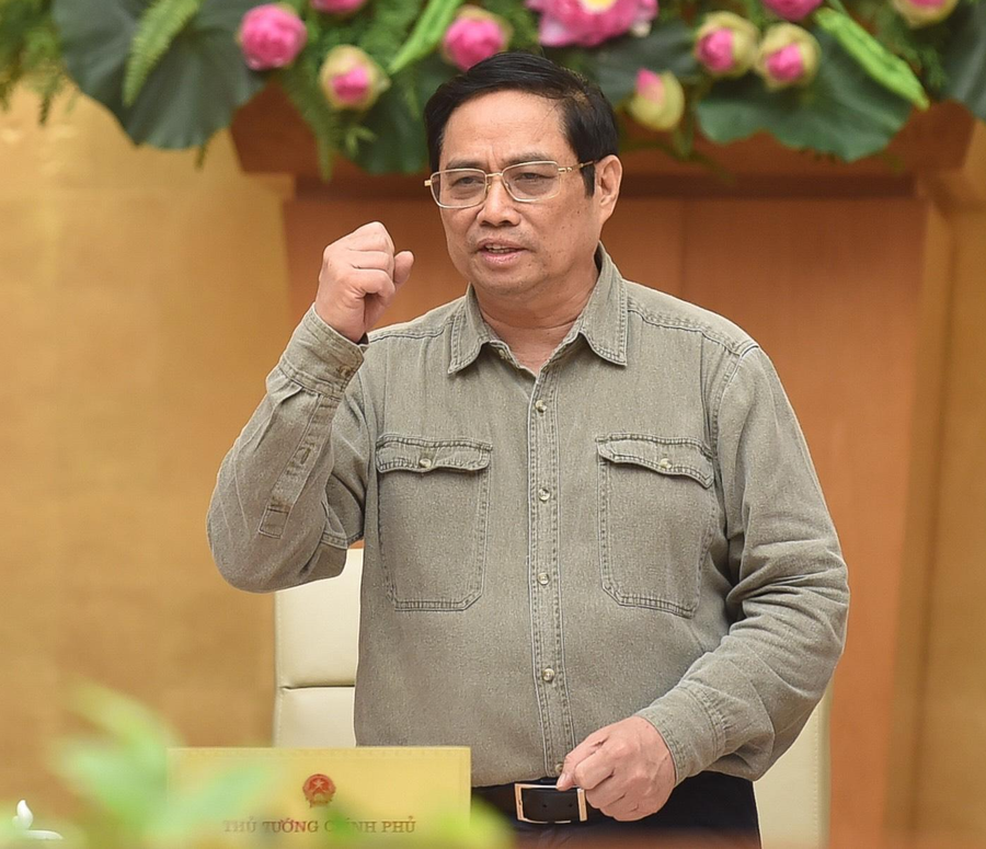 Thủ tướng Phạm Minh Chính phát biểu tại hội nghị. Ảnh: Nhật Bắc