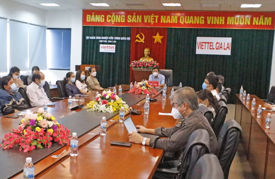 Quang cảnh hội nghị trực tuyến tại điểm cầu Gia Lai.. Ảnh Như Nguyện