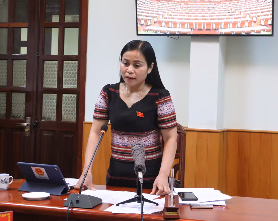 Đại biểu Rơ Chăm H’Phik-Chủ tịch Ủy ban MTTQ Việt Nam huyện Chư Păh tham gia góp ý kiến vào Dự án Luật sửa đổi, bổ sung một số điều của Bộ luật Tố tụng hình sự năm 2015