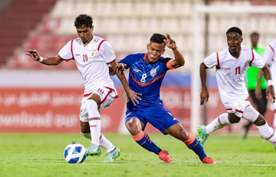 Trận U.23 Ấn Độ thắng Oman. Ảnh: AFC