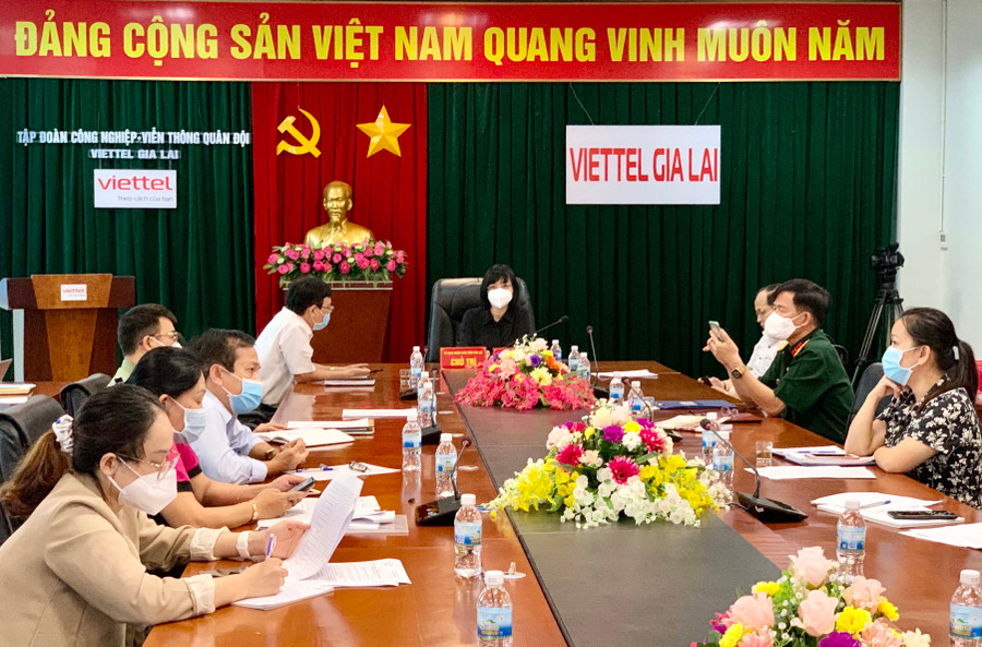 Quang cảnh cuộc họp trực tuyến tại điểm cầu Gia Lai. Ảnh: Như Nguyện